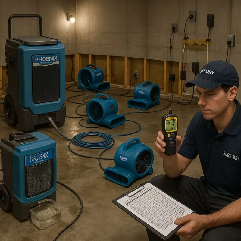 Structural Drying and Dehumidification process in Milton, PA